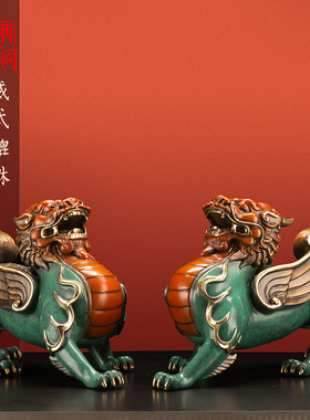 朱炳仁铜威武貔貅客厅装饰装饰品家居装饰创意貔貅办公桌摆件