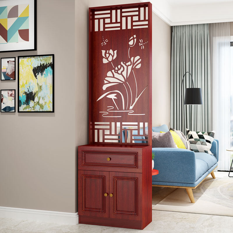 入户屏风客厅新中式镂空隔断柜装饰实木现简约家用墙进门玄关柜