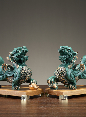 新中式电视柜玄关客厅貔貅摆件一对家居开业送礼乔迁装饰品