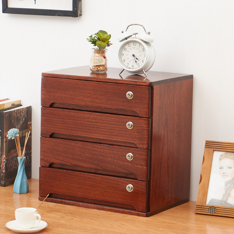 桌面杂物收纳盒子实木储物收纳柜抽屉式多层杂物小文件柜,收纳整理,桌面收纳盒,淘宝优惠券,粉丝福利购,淘宝优惠卷