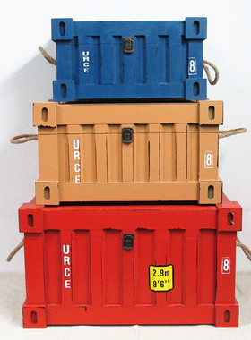 复古集装箱酒吧家居摆设 摄影道具箱 店铺橱窗创意装饰品摆件