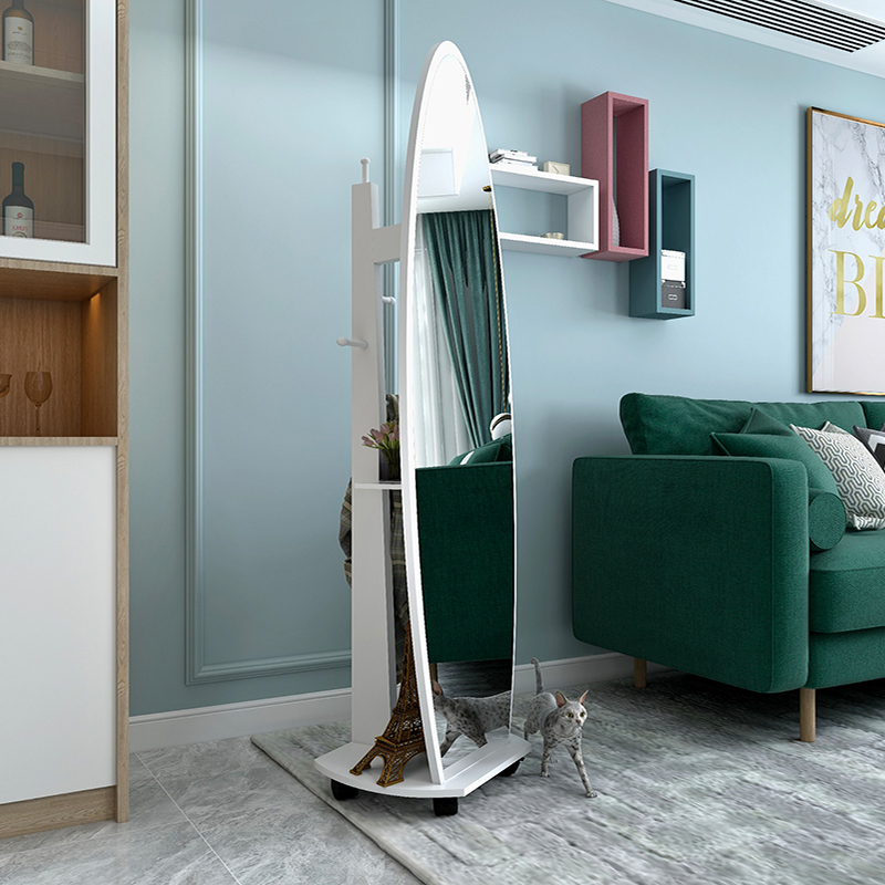 简约全身镜子旋转落地家用穿衣镜移动旋转立体大镜女学生宿舍卧室