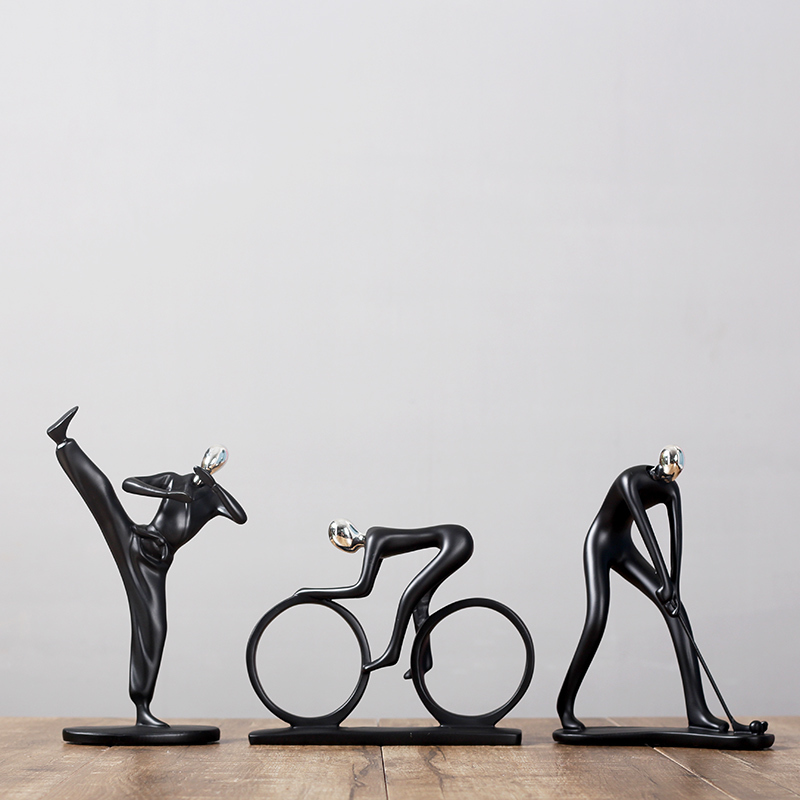 风人物雕塑装饰品小摆件现简约家居电视摆设抽象