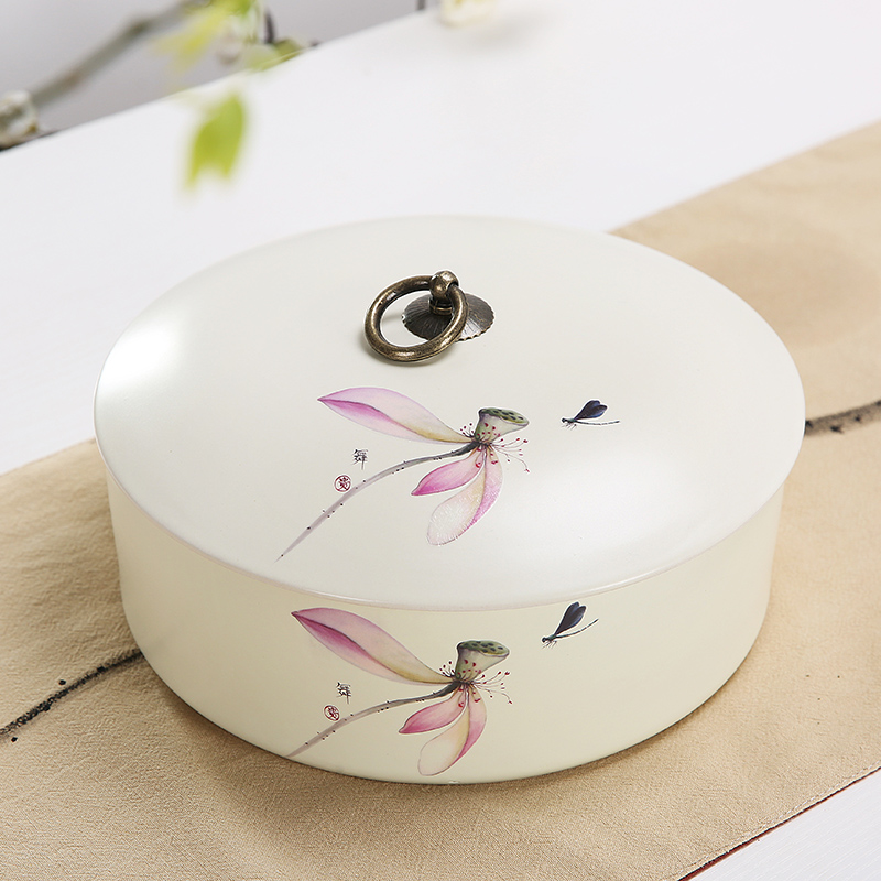 紫砂陶瓷茶叶罐 大号普洱57克粗陶茶叶罐醒存茶罐三饼普洱茶饼装