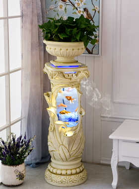 喷泉流水新家庭摆设创意家居客厅鱼缸中型室内装饰品欧式落地摆件