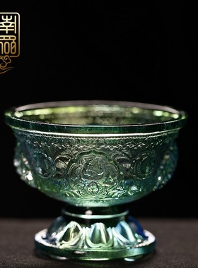 家居堂供具观音七宝琉璃碗供杯圣供碗油灯七彩色