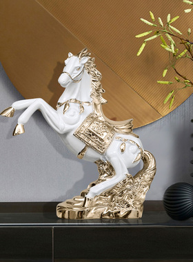 招财马摆件轻奢装饰客厅玄关电视柜桌面开业礼品