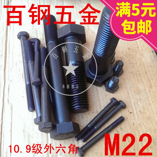 10.9级外六角螺丝加长高强度螺钉M22*50x60x70x80x90x100x200x300