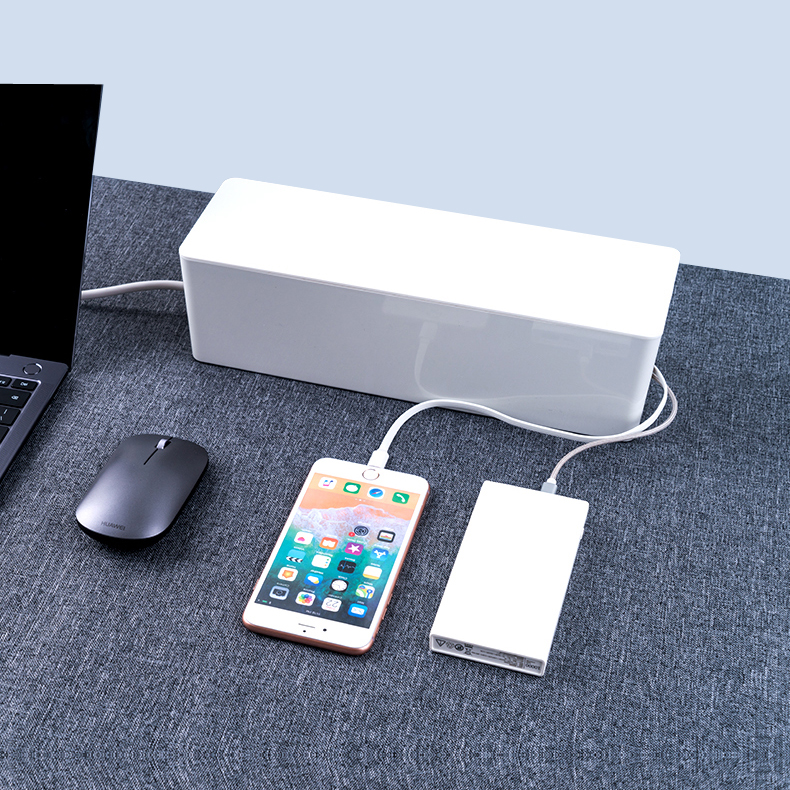 桌面插排收纳盒手机充电线整w理插座电源线插头拖线板固定器防触