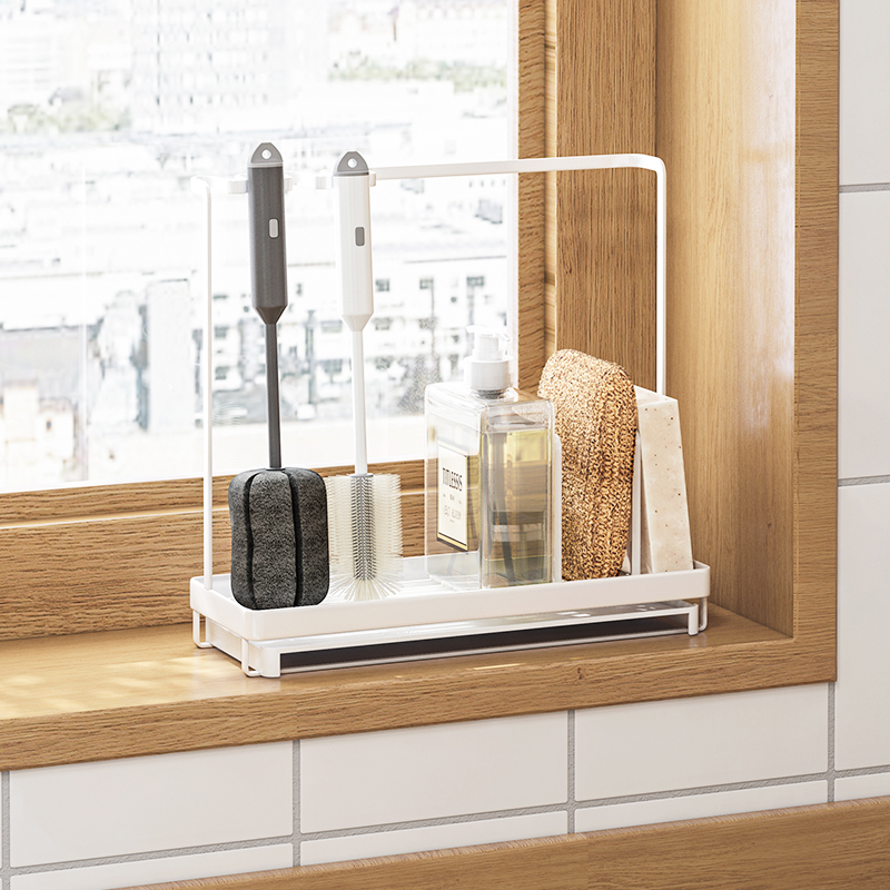 厨房抹布架家用台面水池镂空置物B架桌面多功能海绵沥水毛巾收纳