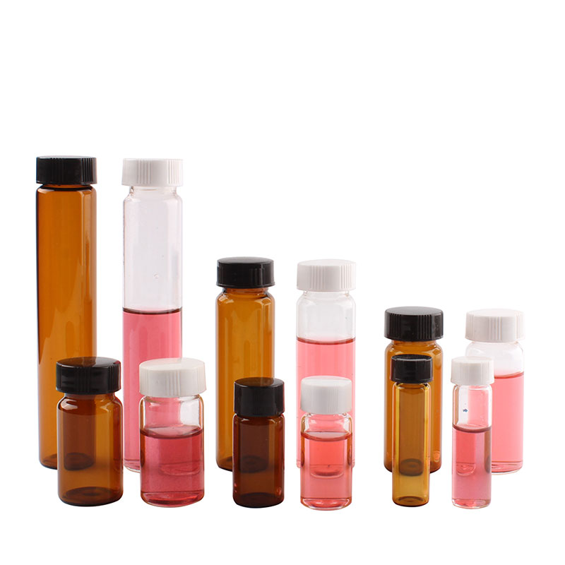 玻璃螺口瓶西f林瓶 100只/盒透明瓶棕色样品菌种瓶 带盖试管试剂