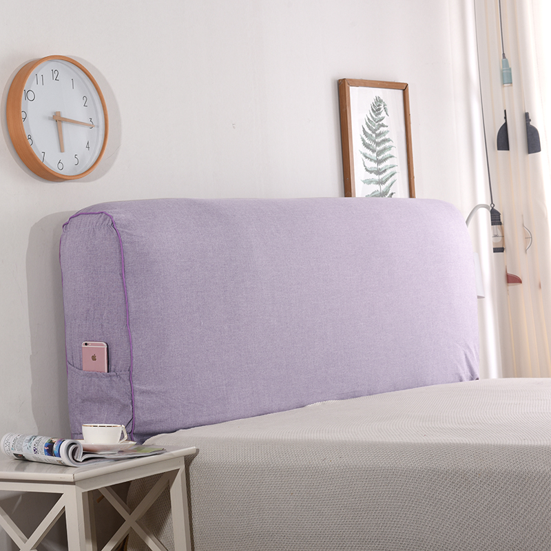 棉麻弹力全包床头套罩皮床靠背罩软包防尘罩保护套简约.布艺床头