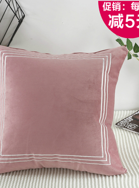 红色沙发抱枕套不含芯45x45靠垫套C55x55客厅办公室网红双面绒靠