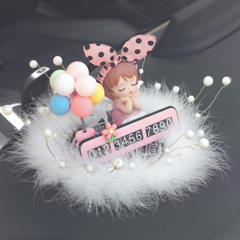 汽车电话号码摆件女神款挪车牌可爱高档临时停车牌创意个性移车卡