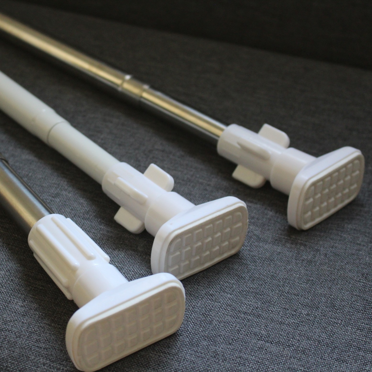 免打孔不锈钢伸缩式浴帘窗帘杆晾衣架浴室卫O生间单杆毛巾挂杆置