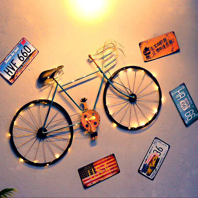 复古工业风铁g艺自行车模型客厅墙面壁挂店铺酒吧墙上创意装饰挂