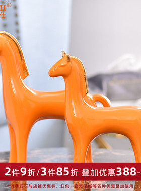 欧式轻奢陶瓷马摆件客厅家居室内装饰品创意电视柜酒柜工艺品