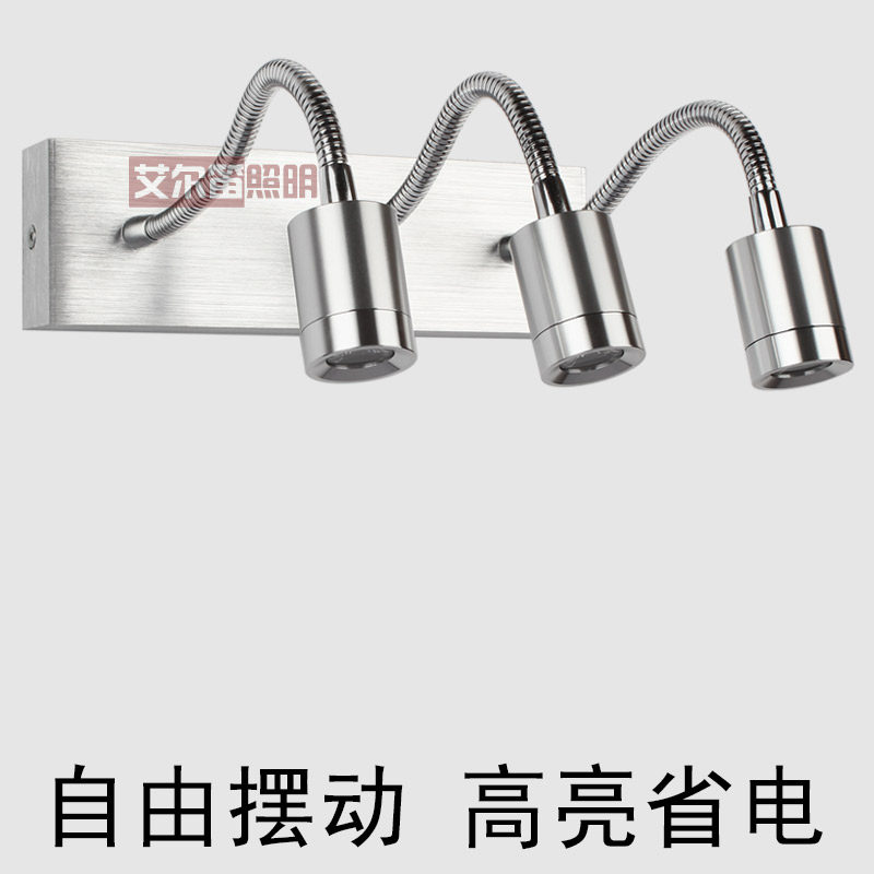 电视背景墙三头射灯led展示灯明装 客厅照画服装店软管镜前聚光灯图片