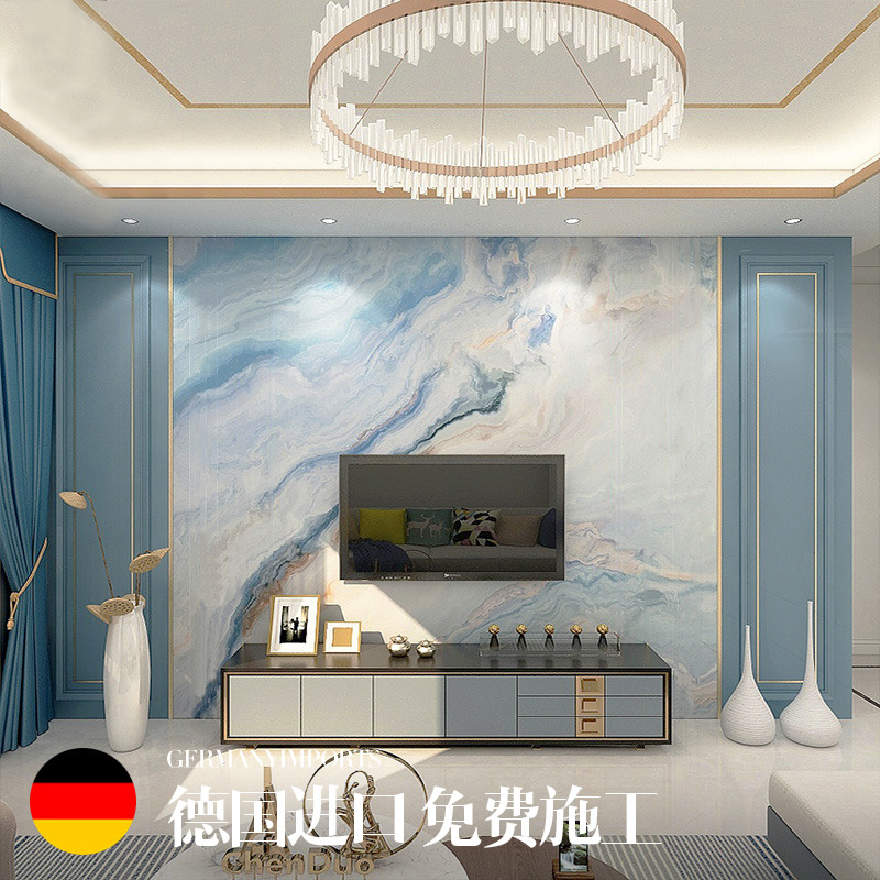 仿大理石电视背景墙纸抽象3d壁纸客厅卧室现代简U约无缝墙布壁画