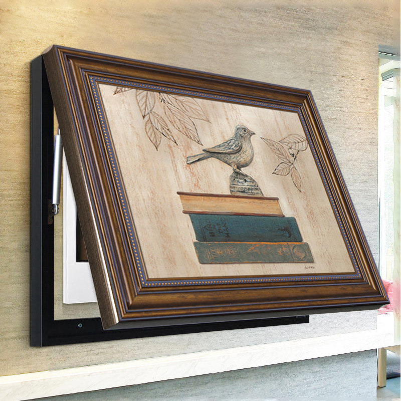 推拉电表箱画液压翻盖装饰画配电箱挂画美式餐厅遮挡电源开关壁画