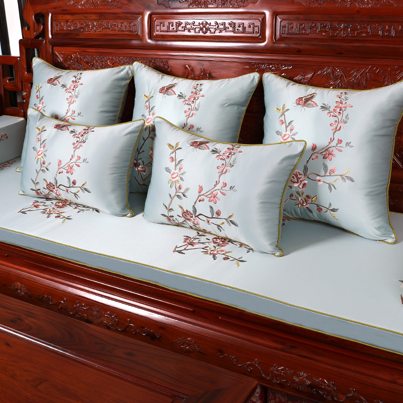 红木沙发坐垫中式防滑椅垫定制刺绣实木家具圈椅罗V汉床座垫套靠