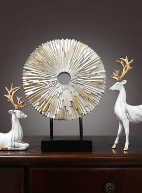 美式家居客厅电视柜装饰品摆件创意欧式玄关麋鹿摆设乔迁新居礼物