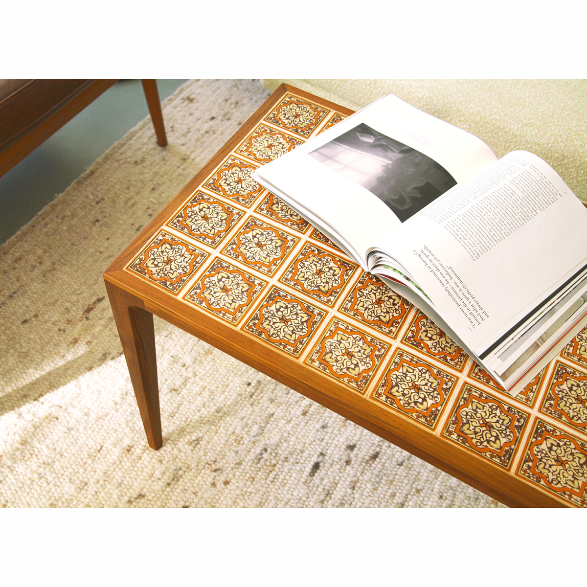 木纳家具北欧瓷片小茶q几角几阳台桌子沙发边几桌复古瓷砖实木柚