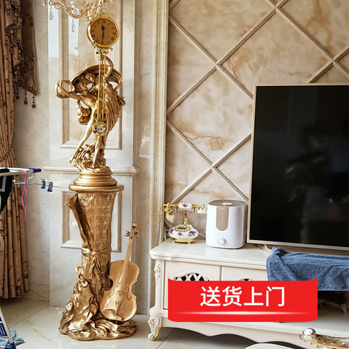 欧式落地钟客厅摆钟立式钟表摆件高端座钟家用新中式立钟轻奢大气
