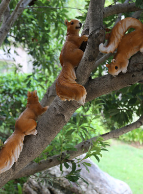 花园庭院装饰仿真小松鼠摆件树脂动物雕塑户外园林景观别墅
