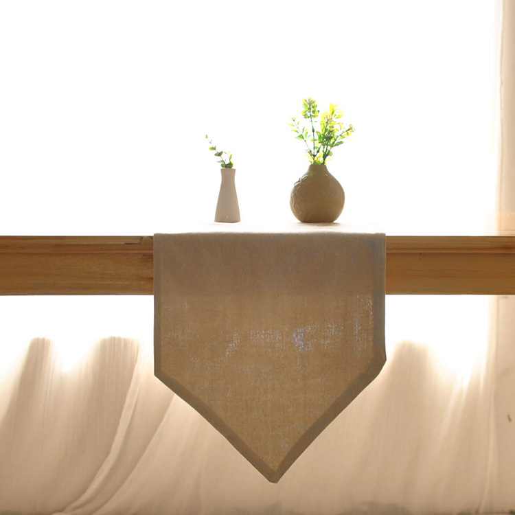 日式风格 全素色亚麻桌旗 z粗素麻棉麻桌旗 纯色茶几桌旗