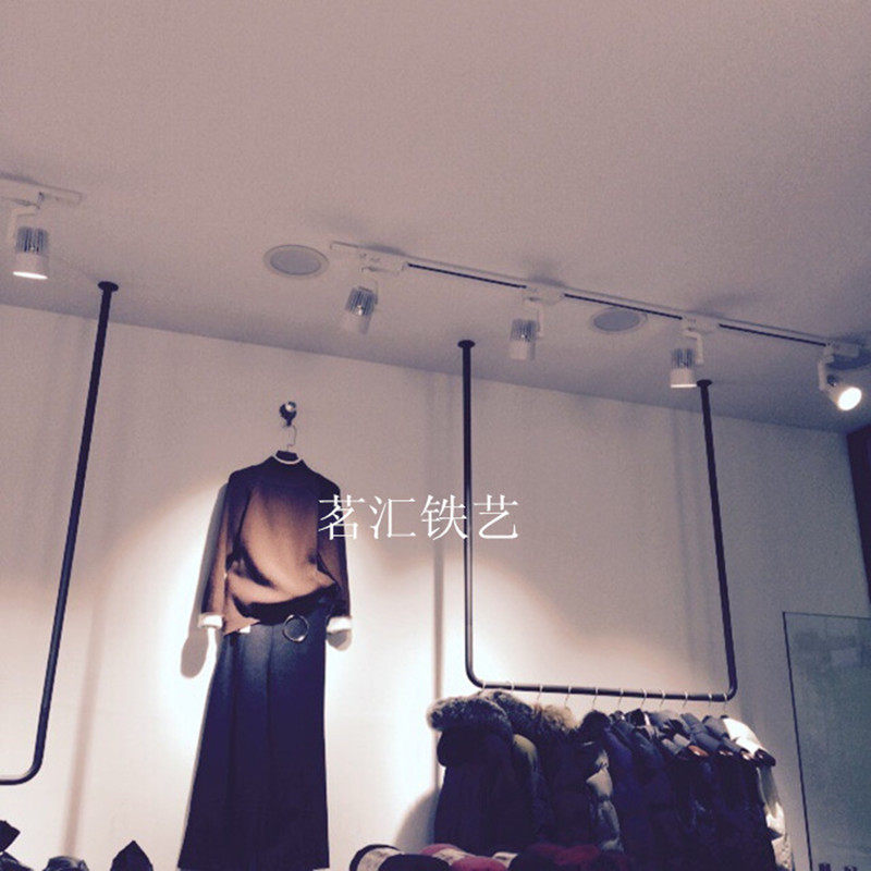 服装店衣服架子铁艺吊架装顶婚纱货架悬挂女装展示陈列架上墙装饰