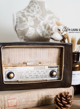 JK慕空间 复古仿旧桌面摆件收音机工业风老旧摆件拍摄树脂道具