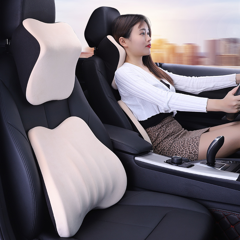 汽车头枕一对车内靠枕记忆棉车上座椅腰靠K车用枕头护颈枕靠垫四