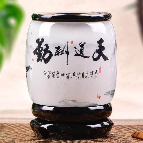 办公室旋转笔筒个性简约现代收纳C盒桌面创意摆件高档商务礼品定