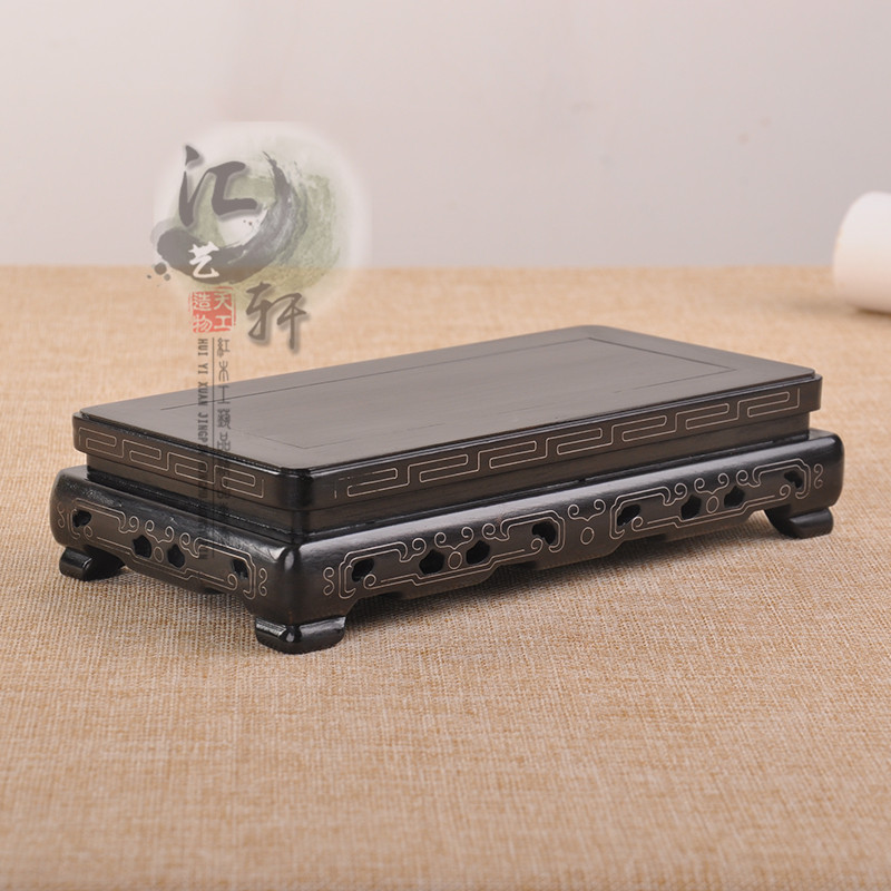 红木黑檀实木长方底座奇石玉器摆件底座茶壶底座长方台花盆景底座