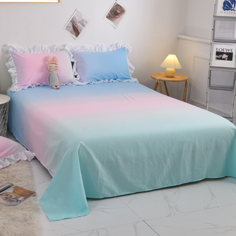 奶油冰淇淋糖果渐变色少s女水洗棉单件床单学生宿舍床单褥单三件