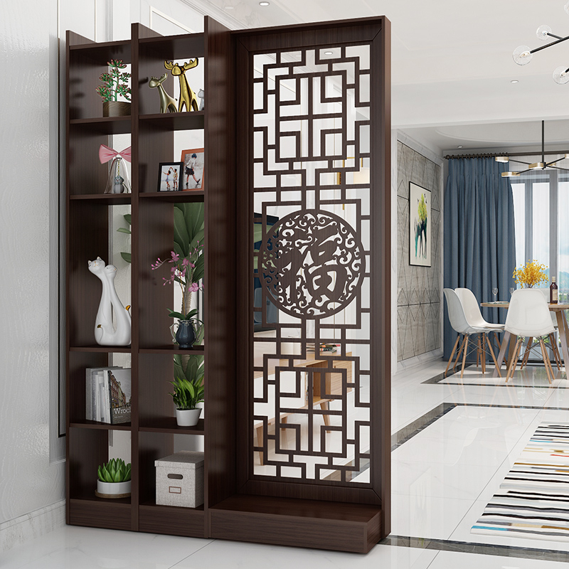 入户进门新中式玄关柜隔断柜屏风镂空客厅装饰酒柜W简约现代小户