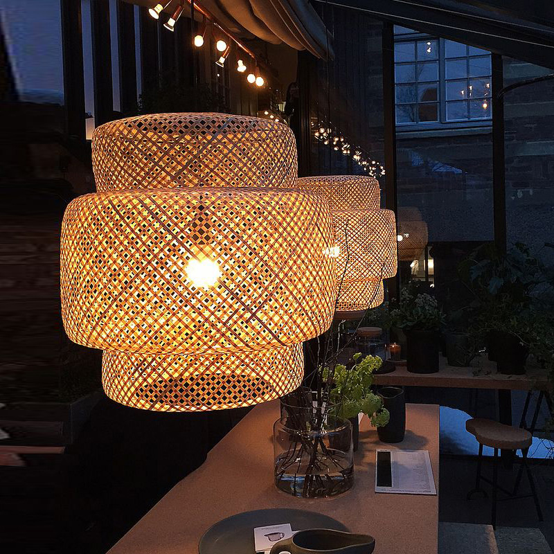 中式竹编吊灯北欧餐厅吧台灯咖啡厅简约现代客厅T卧室日式竹艺灯