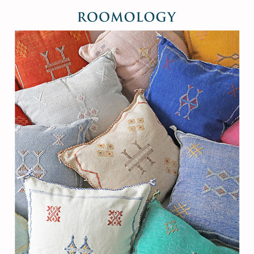 Roomology摩洛哥进口手工龙舌兰丝纤维仙人掌丝抱枕汽车靠垫腰垫