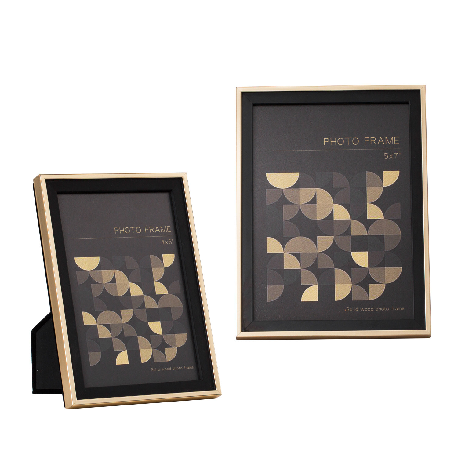 金黑简约相框极简细边窄边框实木材质代洗照片尺寸可定制画框相架