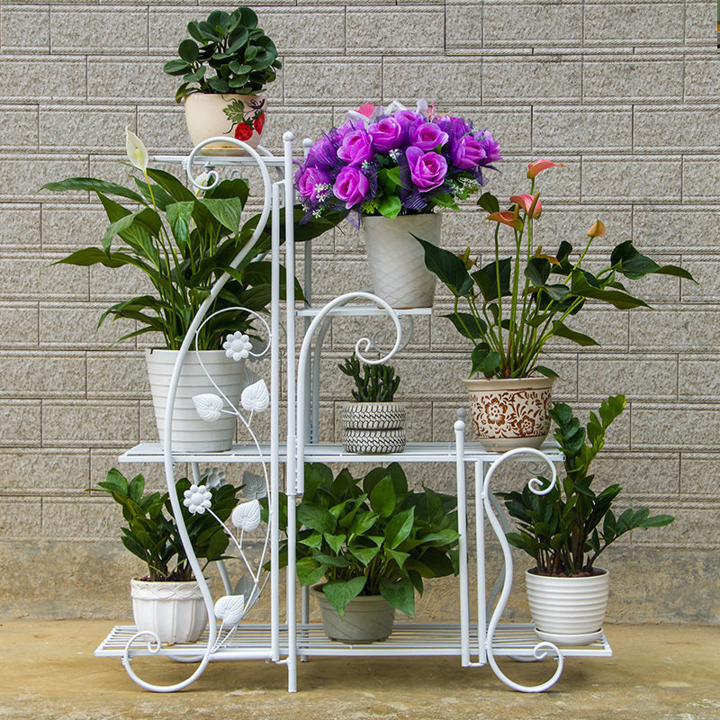 新滢铁艺花架子多层室内落地式阳台客厅多功能绿萝多肉花盆架