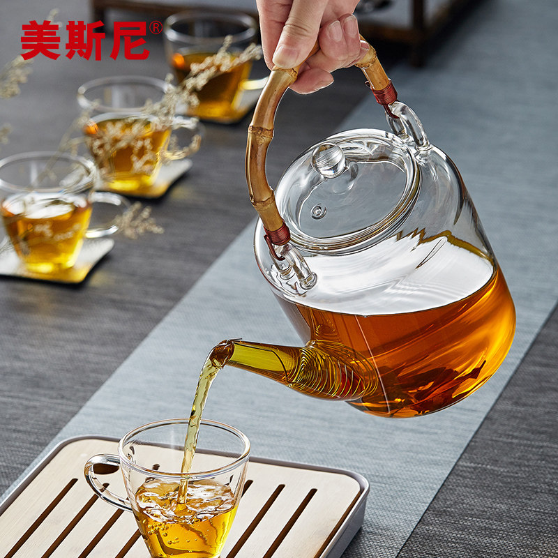 美斯尼茶壶玻璃茶具套装耐热花茶壶大容量茶壶套装家用煮茶泡茶壶