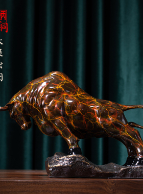 朱炳仁铜大展宏图客厅装饰牛摆件办公桌摆件铜工艺品送人艺术礼品