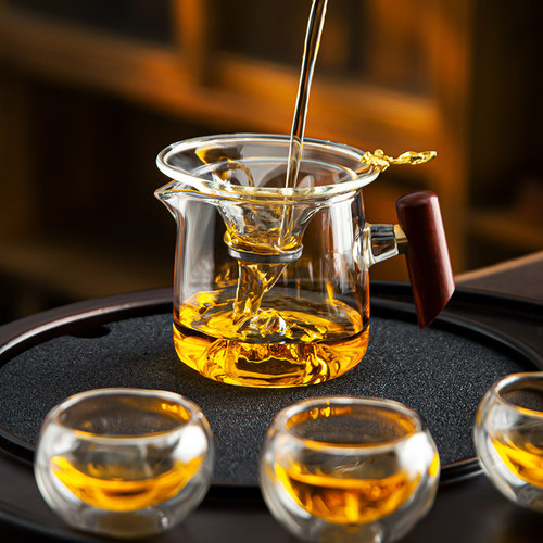 玻璃公道杯茶漏套装茶滤一体茶具高端加厚耐热分茶器茶海单个公杯