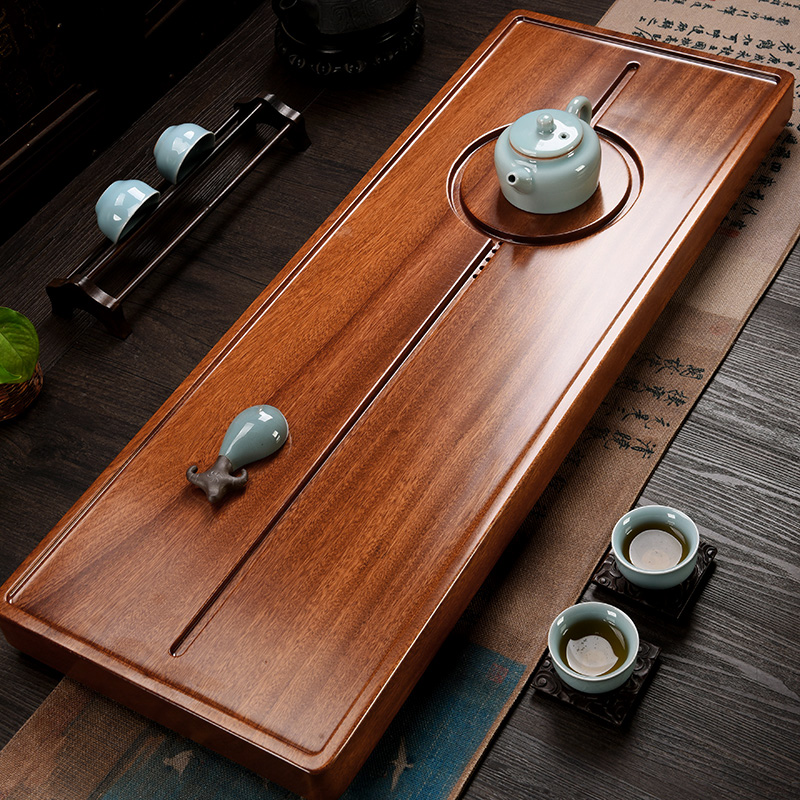 畅宏实木茶盘整块花梨木茶台家用长方形功夫茶具托盘简约茶海排水