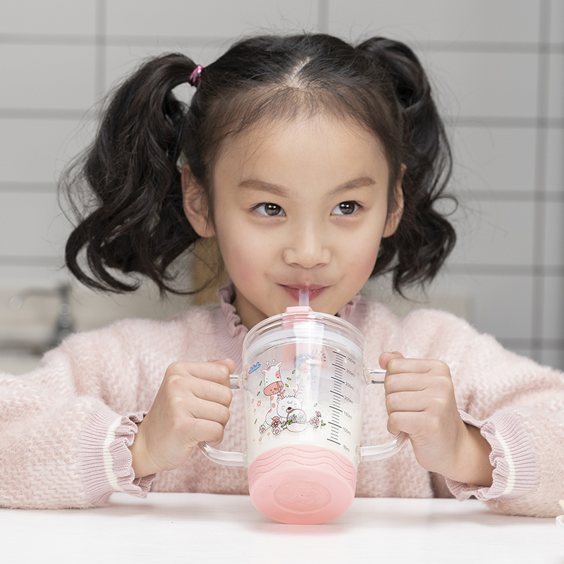 儿童牛奶杯带刻度玻璃杯宝宝喝奶杯早餐泡牛奶专用杯微波炉可加热