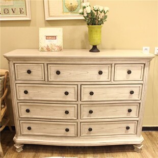 美式实木斗柜法式客厅家具储物柜5斗柜9斗柜轻奢餐边柜床头柜定制