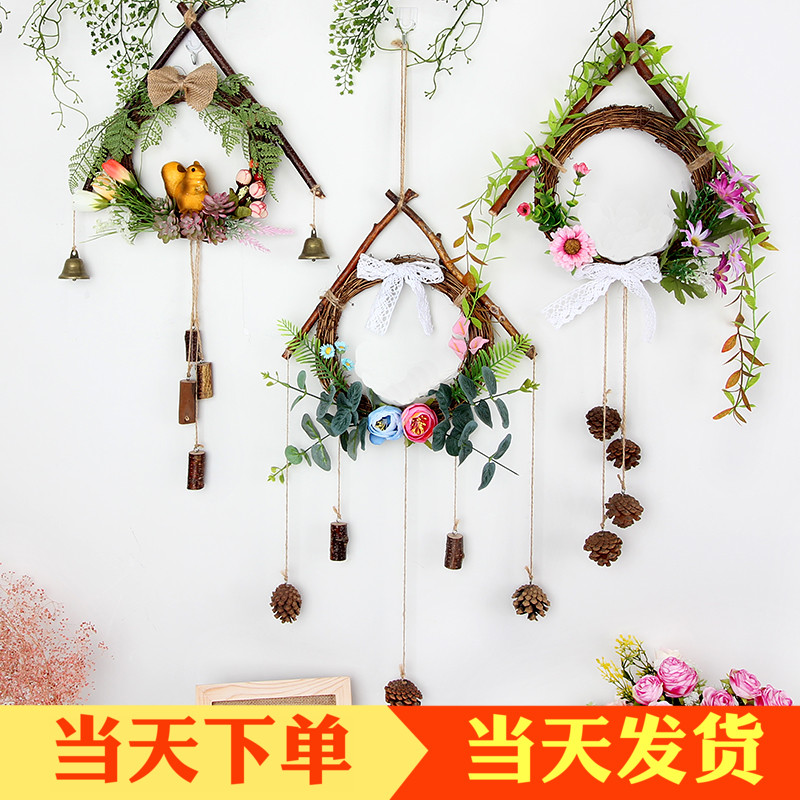 墙面仿真植物壁挂装饰 餐厅客厅卧室墙上墙壁装饰 遮挡壁饰花环