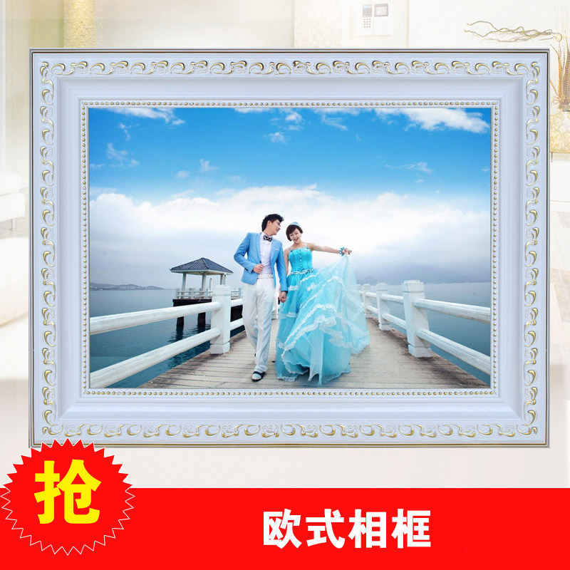 欧式实木婚纱相框12寸20寸24寸30寸36寸摆台挂墙拼图框油画框定做