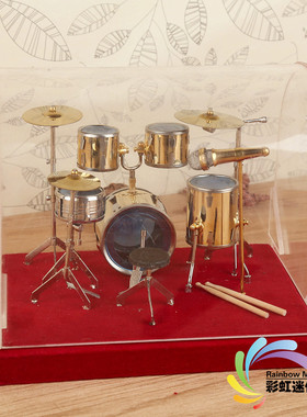 迷你架子鼓模型摆件 摇滚乐队吉他电贝斯话筒电子琴乐器模型